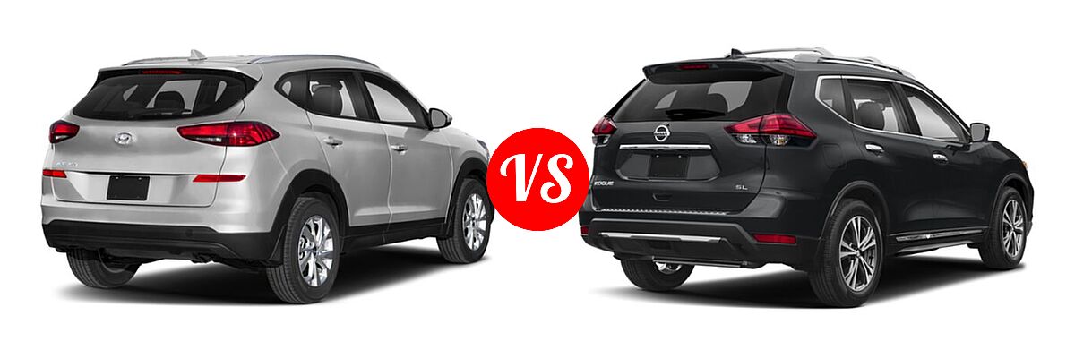 2019 Hyundai Tucson SUV SE / Value vs. 2019 Nissan Rogue SUV SL - Rear Right Comparison