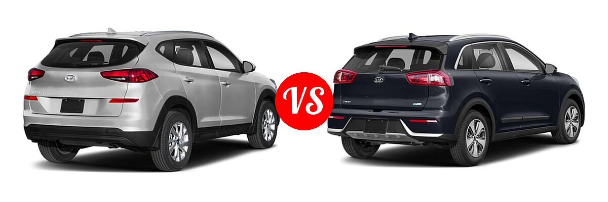 2019 Hyundai Tucson SUV SE / Value vs. 2019 Kia Niro SUV EX - Rear Right Comparison