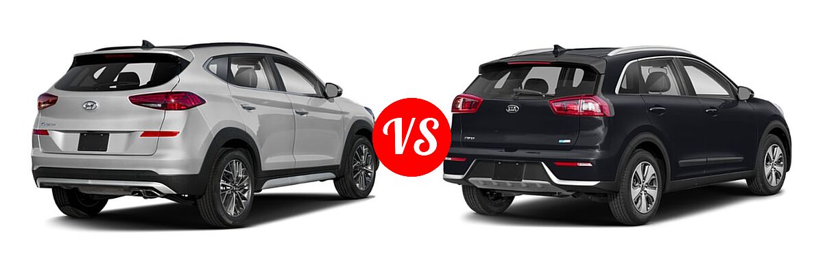 2019 Hyundai Tucson SUV Limited / SEL / Sport / Ultimate vs. 2019 Kia Niro SUV FE / LX - Rear Right Comparison