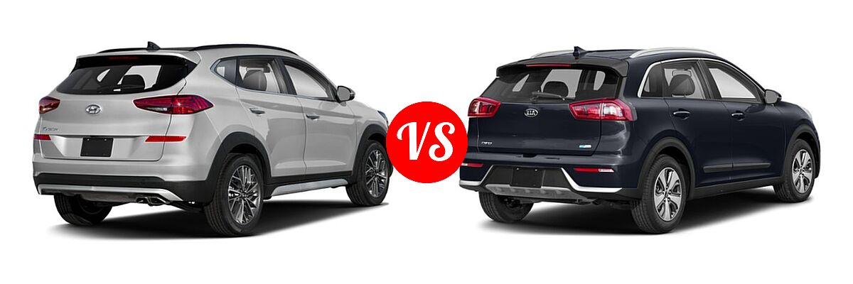 2019 Hyundai Tucson SUV Limited / SEL / Sport / Ultimate vs. 2019 Kia Niro SUV EX - Rear Right Comparison