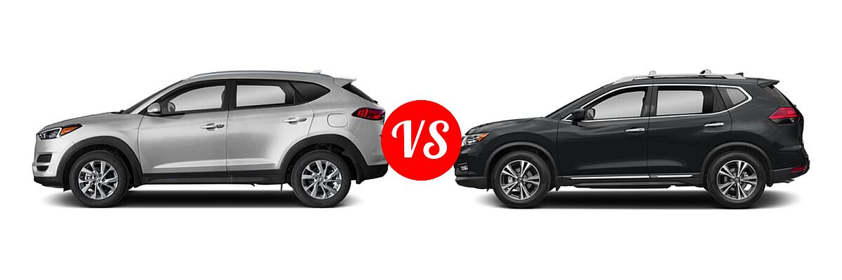 2019 Hyundai Tucson SUV SE / Value vs. 2019 Nissan Rogue SUV SL - Side Comparison