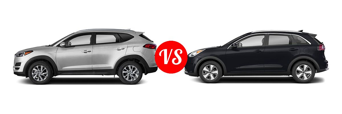 2019 Hyundai Tucson SUV SE / Value vs. 2019 Kia Niro SUV FE / LX - Side Comparison