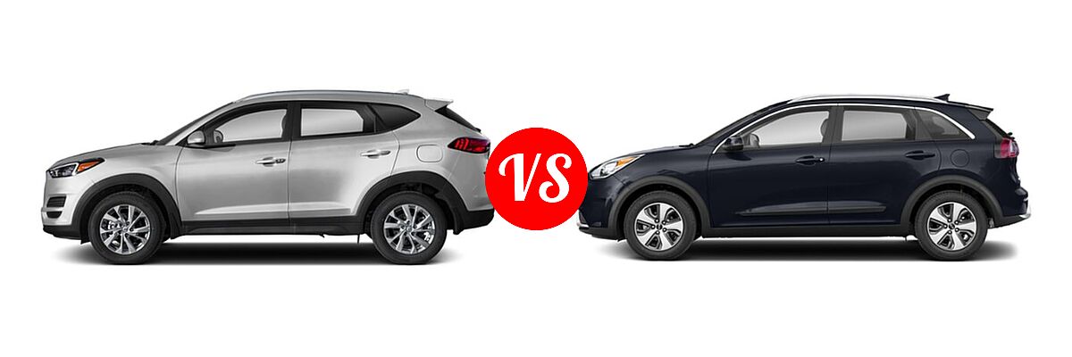 2019 Hyundai Tucson SUV SE / Value vs. 2019 Kia Niro SUV EX - Side Comparison