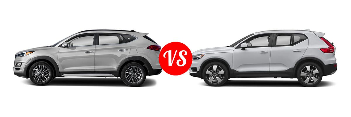 2019 Hyundai Tucson SUV Limited / SEL / Sport / Ultimate vs. 2019 Volvo XC40 SUV Momentum / R-Design - Side Comparison