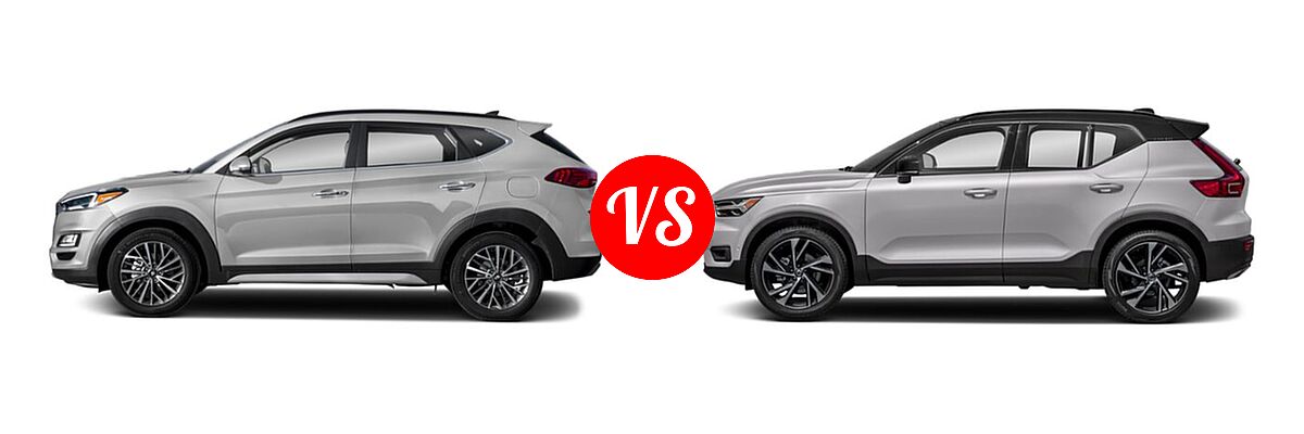 2019 Hyundai Tucson SUV Limited / SEL / Sport / Ultimate vs. 2019 Volvo XC40 SUV R-Design - Side Comparison