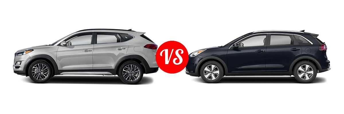 2019 Hyundai Tucson SUV Limited / SEL / Sport / Ultimate vs. 2019 Kia Niro SUV EX - Side Comparison