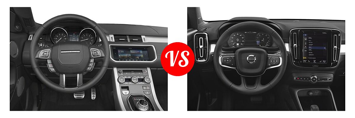2019 Land Rover Range Rover Evoque Convertible SUV HSE Dynamic / SE Dynamic vs. 2019 Volvo XC40 SUV Momentum / R-Design - Dashboard Comparison