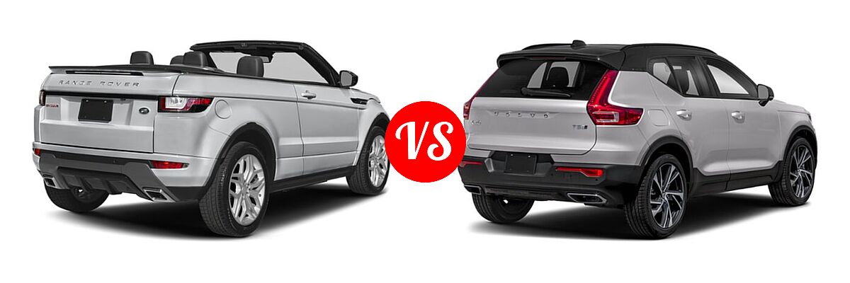 2019 Land Rover Range Rover Evoque Convertible SUV HSE Dynamic / SE Dynamic vs. 2019 Volvo XC40 SUV R-Design - Rear Right Comparison
