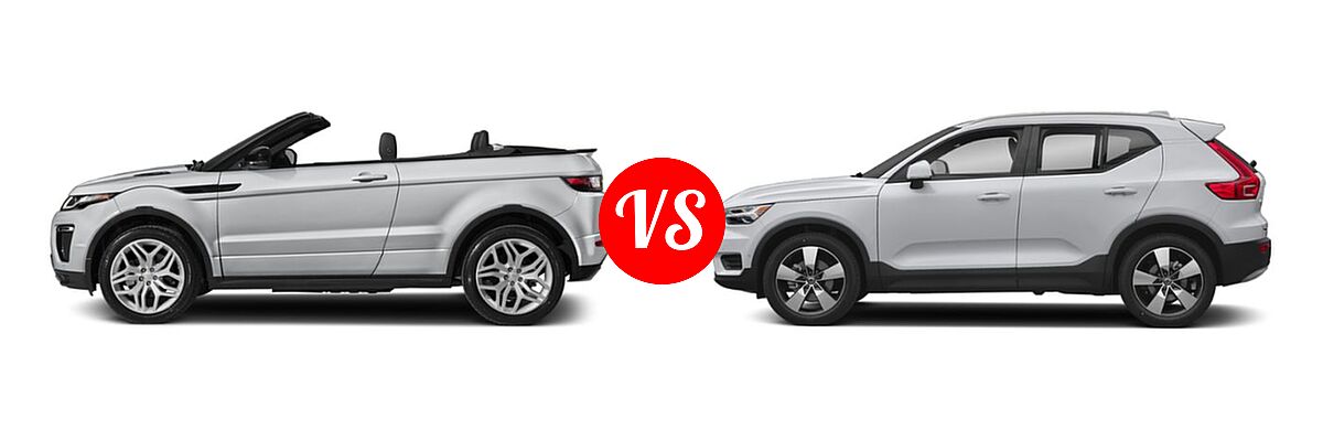 2019 Land Rover Range Rover Evoque Convertible SUV HSE Dynamic / SE Dynamic vs. 2019 Volvo XC40 SUV Momentum / R-Design - Side Comparison