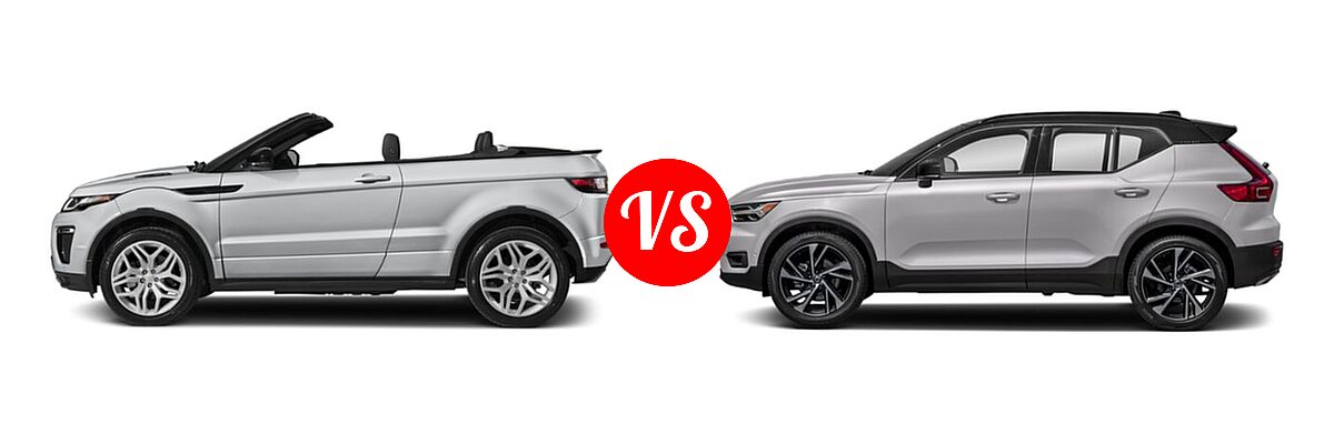 2019 Land Rover Range Rover Evoque Convertible SUV HSE Dynamic / SE Dynamic vs. 2019 Volvo XC40 SUV R-Design - Side Comparison