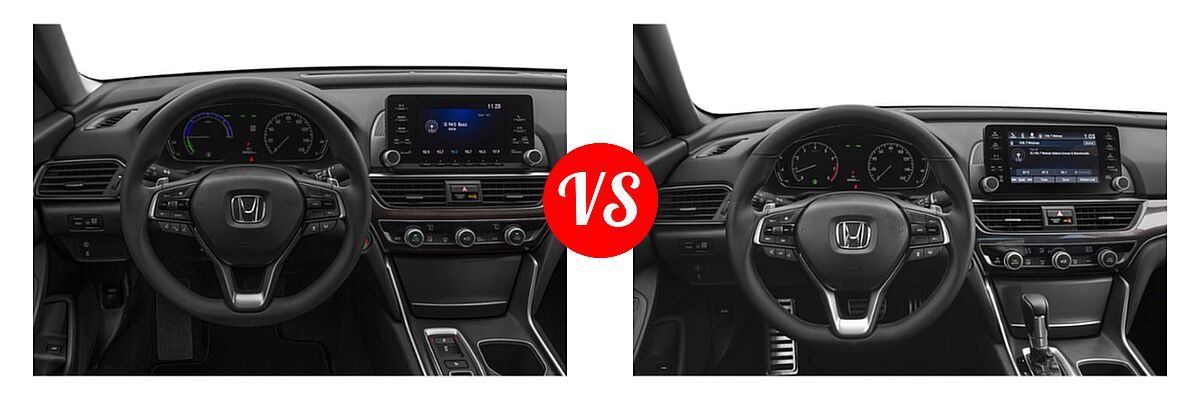 2019 Honda Accord Hybrid Sedan Hybrid Sedan vs. 2019 Honda Accord Sedan Sport 1.5T / Sport 2.0T - Dashboard Comparison