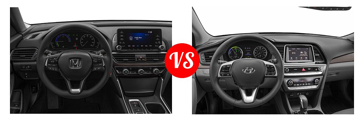 2019 Honda Accord Hybrid Sedan Hybrid Sedan vs. 2019 Hyundai Sonata Hybrid Sedan Hybrid SE - Dashboard Comparison