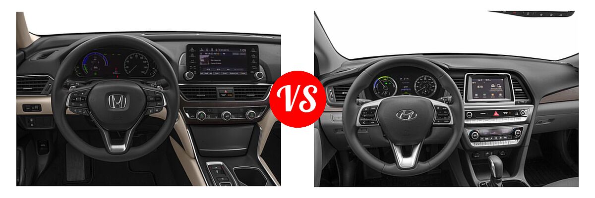 2019 Honda Accord Hybrid Sedan Hybrid EX vs. 2019 Hyundai Sonata Hybrid Sedan Hybrid SE - Dashboard Comparison