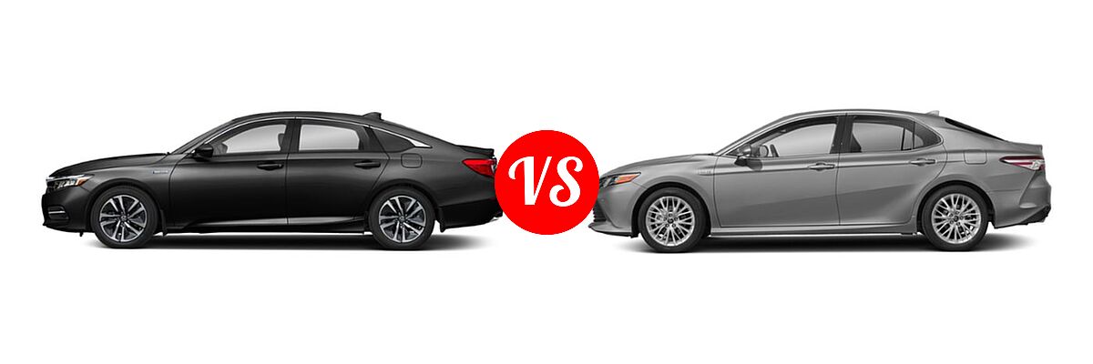 2019 Honda Accord Hybrid Sedan Hybrid Sedan vs. 2019 Toyota Camry Hybrid Sedan Hybrid Hybrid LE / Hybrid SE / Hybrid XLE - Side Comparison