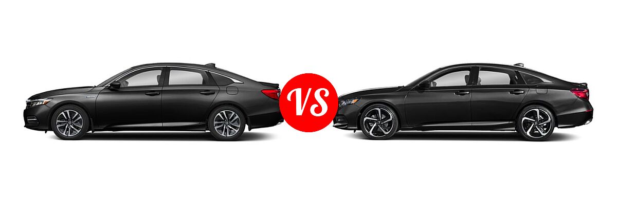 2019 Honda Accord Hybrid Sedan Hybrid Sedan vs. 2019 Honda Accord Sedan Sport 1.5T / Sport 2.0T - Side Comparison