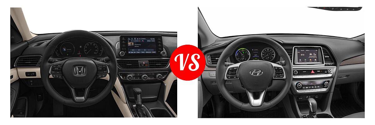 2019 Honda Accord Sedan EX-L 1.5T / EX-L 2.0T vs. 2019 Hyundai Sonata Hybrid Sedan Hybrid SE - Dashboard Comparison