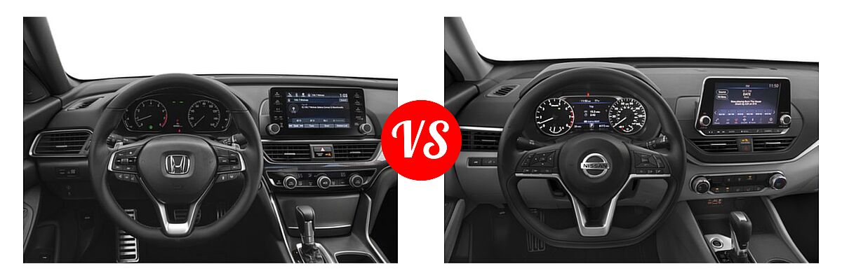 2019 Honda Accord Sedan Sport 1.5T / Sport 2.0T vs. 2019 Nissan Altima Sedan 2.0 Edition ONE / 2.0 Platinum / 2.5 Platinum / 2.5 S / 2.5 SL / 2.5 SV - Dashboard Comparison