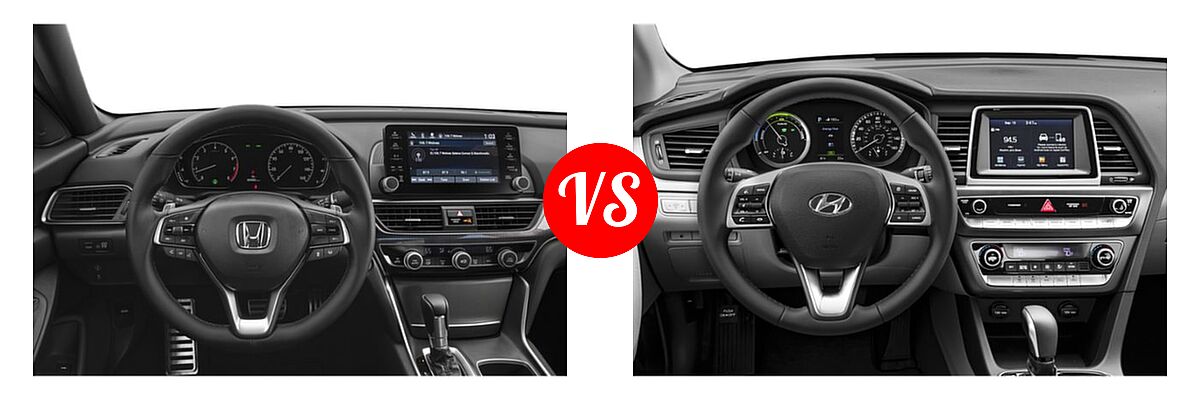 2019 Honda Accord Sedan Sport 1.5T / Sport 2.0T vs. 2019 Hyundai Sonata Hybrid Sedan Hybrid Limited - Dashboard Comparison