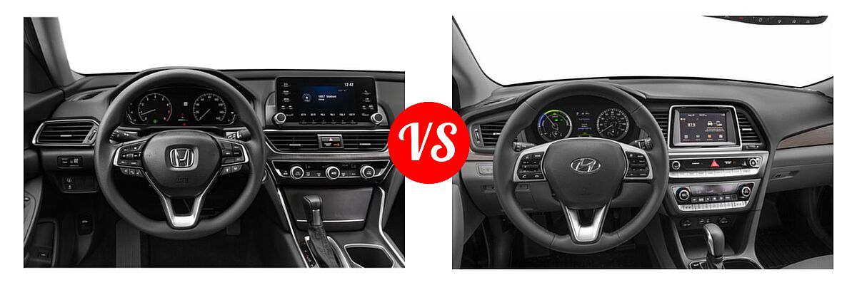 2019 Honda Accord Sedan LX 1.5T vs. 2019 Hyundai Sonata Hybrid Sedan Hybrid SE - Dashboard Comparison