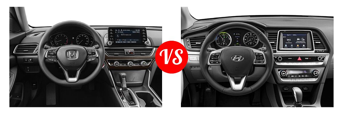2019 Honda Accord Sedan EX 1.5T vs. 2019 Hyundai Sonata Hybrid Sedan Hybrid Limited - Dashboard Comparison