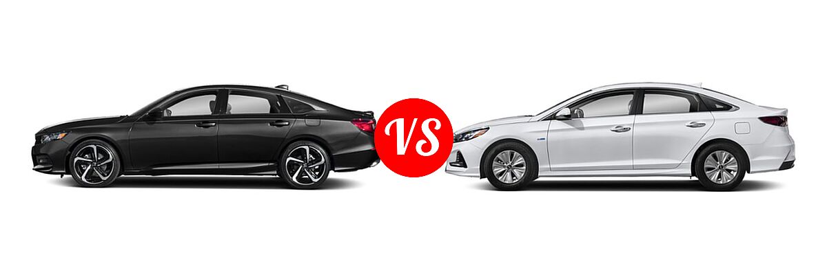 2019 Honda Accord Sedan Sport 1.5T / Sport 2.0T vs. 2019 Hyundai Sonata Hybrid Sedan Hybrid Limited - Side Comparison