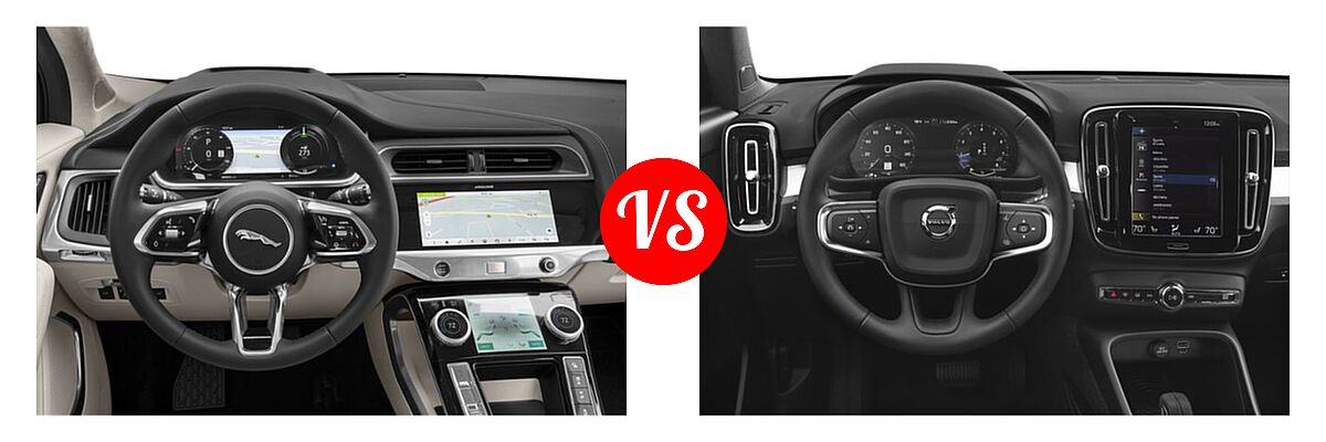 2019 Jaguar I-PACE SUV Electric First Edition / HSE / S / SE vs. 2019 Volvo XC40 SUV Momentum / R-Design - Dashboard Comparison