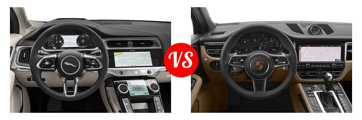 2019 Jaguar I-PACE SUV Electric First Edition / HSE / S / SE vs. 2020 Porsche Macan SUV AWD / S / Turbo - Dashboard Comparison