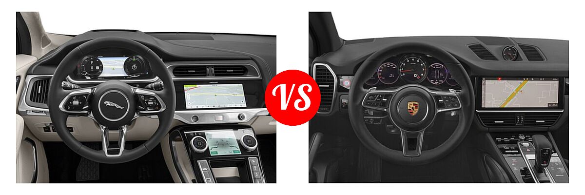 2019 Jaguar I-PACE SUV Electric First Edition / HSE / S / SE vs. 2019 Porsche Cayenne SUV AWD / S / Turbo - Dashboard Comparison