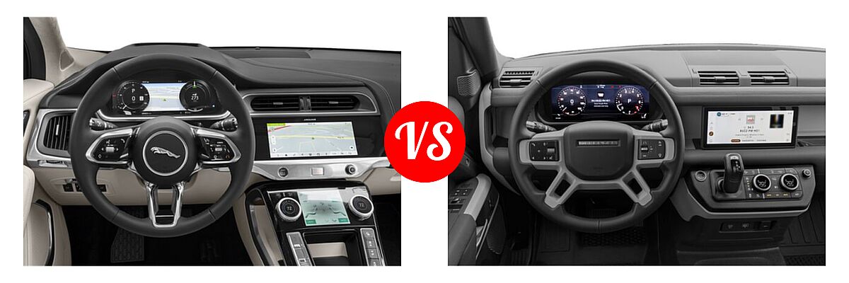2019 Jaguar I-PACE SUV Electric First Edition / HSE / S / SE vs. 2020 Land Rover Defender 90 SUV First Edition - Dashboard Comparison