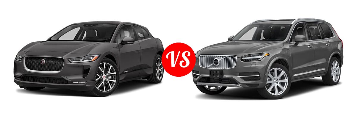 2019 Jaguar I-PACE SUV Electric First Edition / HSE / S / SE vs. 2019 Volvo XC90 SUV PHEV Excellence / Inscription / Momentum / R-Design - Front Left Comparison