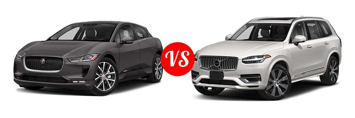 2019 Jaguar I-PACE SUV Electric First Edition / HSE / S / SE vs. 2021 Volvo XC90 SUV PHEV Inscription / Inscription Expression - Front Left Comparison