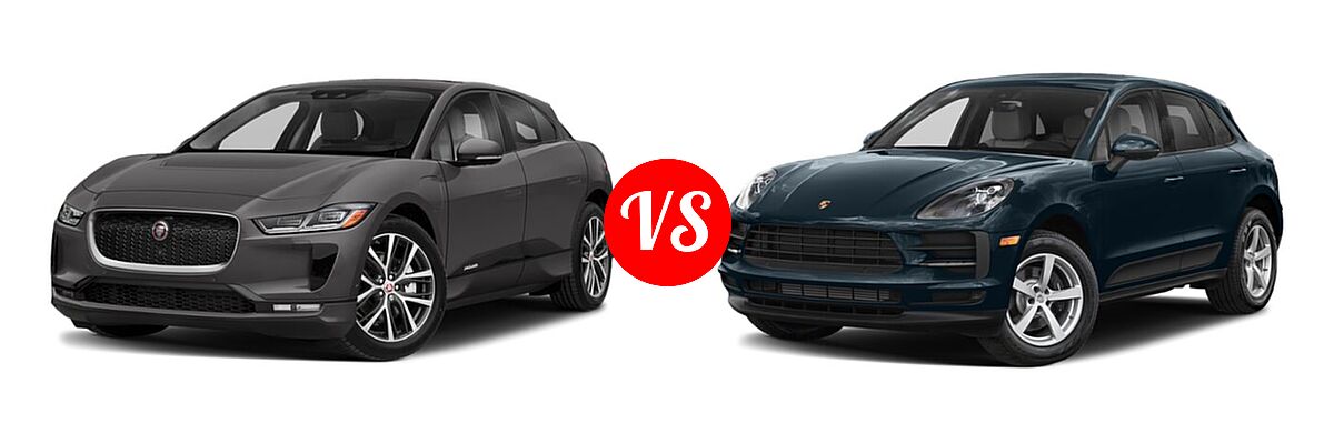2019 Jaguar I-PACE SUV Electric First Edition / HSE / S / SE vs. 2020 Porsche Macan SUV AWD / S / Turbo - Front Left Comparison