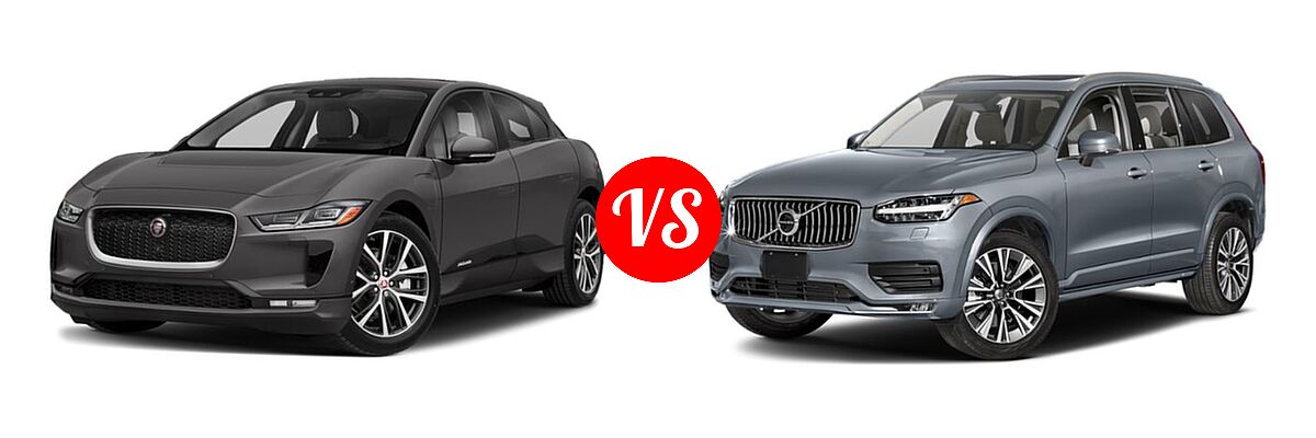 2019 Jaguar I-PACE SUV Electric First Edition / HSE / S / SE vs. 2022 Volvo XC90 SUV Inscription / Momentum - Front Left Comparison