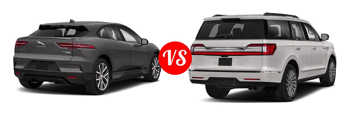 2019 Jaguar I-PACE SUV Electric First Edition / HSE / S / SE vs. 2019 Lincoln Navigator SUV Black Label / Premiere / Reserve / Select - Rear Right Comparison