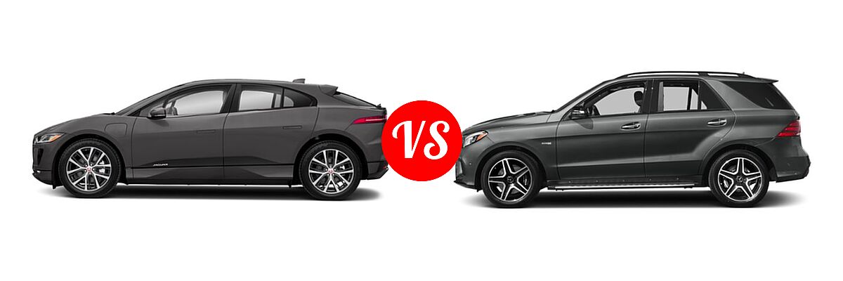 2019 Jaguar I-PACE SUV Electric First Edition / HSE / S / SE vs. 2019 Mercedes-Benz GLE-Class 43 AMG SUV AMG GLE 43 - Side Comparison
