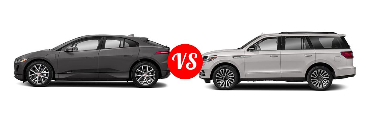 2019 Jaguar I-PACE SUV Electric First Edition / HSE / S / SE vs. 2019 Lincoln Navigator SUV Black Label / Premiere / Reserve / Select - Side Comparison