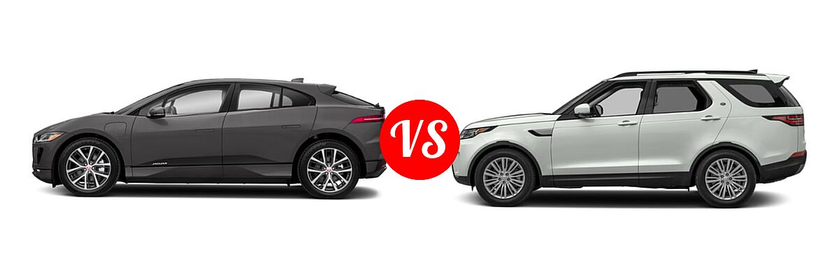 2019 Jaguar I-PACE SUV Electric First Edition / HSE / S / SE vs. 2019 Land Rover Discovery SUV HSE / HSE Luxury / SE - Side Comparison