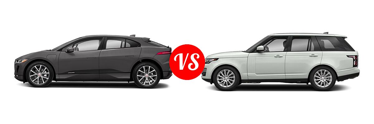 2019 Jaguar I-PACE SUV Electric First Edition / HSE / S / SE vs. 2019 Land Rover Range Rover SUV Diesel HSE / Td6 Diesel SWB - Side Comparison