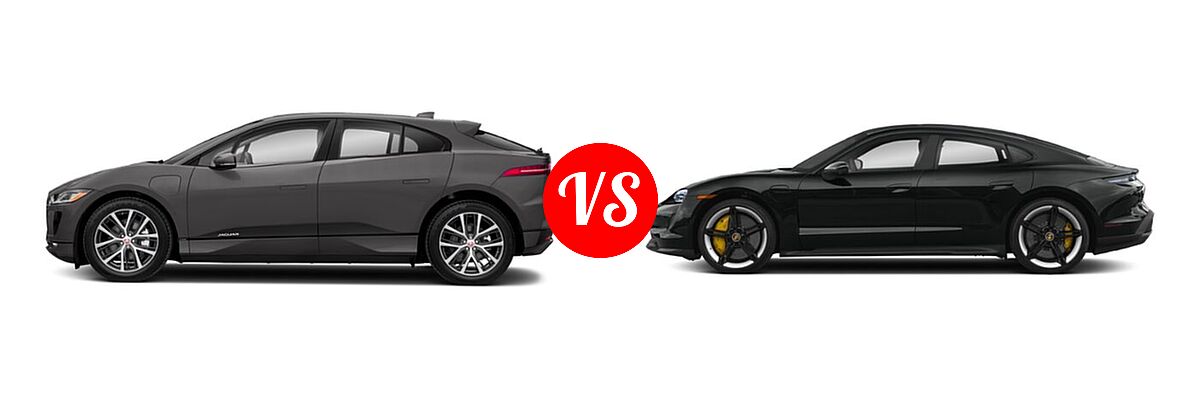 2019 Jaguar I-PACE SUV Electric First Edition / HSE / S / SE vs. 2020 Porsche Taycan Sedan Electric 4S / Turbo / Turbo S - Side Comparison