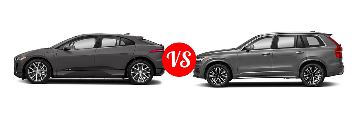 2019 Jaguar I-PACE SUV Electric First Edition / HSE / S / SE vs. 2021 Volvo XC90 SUV Inscription / Momentum - Side Comparison