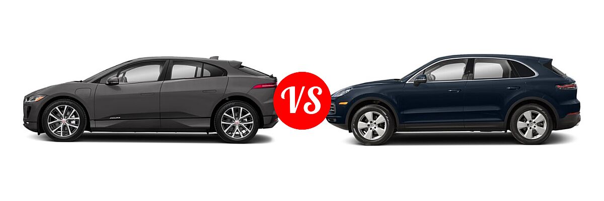 2019 Jaguar I-PACE SUV Electric First Edition / HSE / S / SE vs. 2019 Porsche Cayenne SUV AWD / S / Turbo - Side Comparison