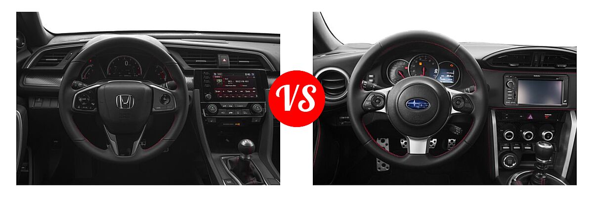 2019 Honda Civic Si Coupe Manual vs. 2019 Subaru BRZ Coupe Limited / Premium / Series.Gray - Dashboard Comparison