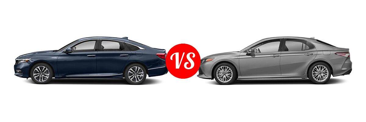2019 Honda Accord Hybrid Sedan Hybrid Touring vs. 2019 Toyota Camry Hybrid Sedan Hybrid Hybrid LE / Hybrid SE / Hybrid XLE - Side Comparison