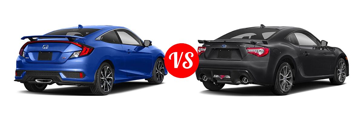 2019 Honda Civic Si Coupe Manual vs. 2019 Subaru BRZ Coupe Limited / Premium / Series.Gray - Rear Right Comparison