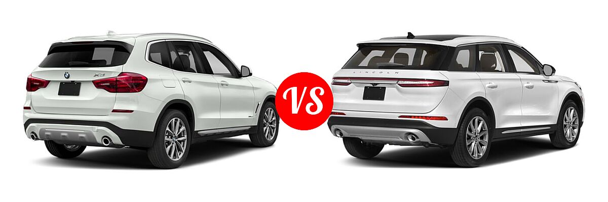 2019 BMW X3 SUV sDrive30i / xDrive30i vs. 2022 Lincoln Corsair SUV Reserve / Standard - Rear Right Comparison