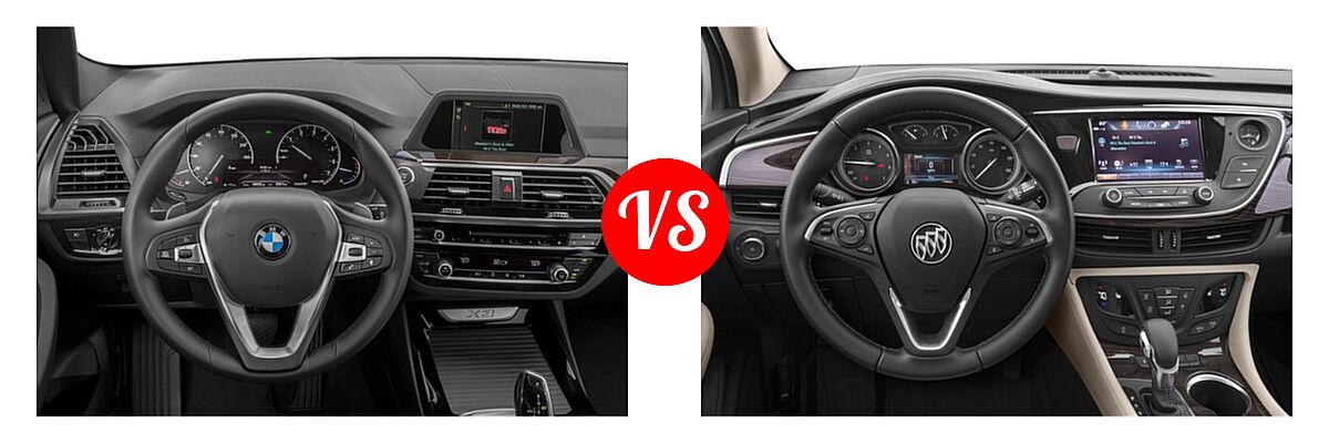 2019 BMW X3 SUV sDrive30i / xDrive30i vs. 2019 Buick Envision SUV Essence / FWD 4dr / Preferred / Premium / Premium II - Dashboard Comparison