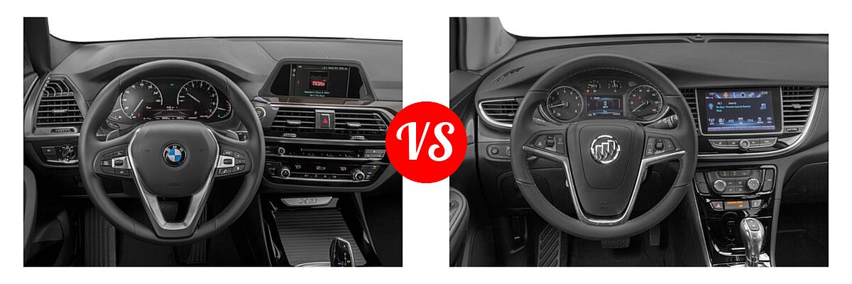 2019 BMW X3 SUV sDrive30i / xDrive30i vs. 2019 Buick Encore SUV Essence / FWD 4dr / Preferred / Sport Touring - Dashboard Comparison