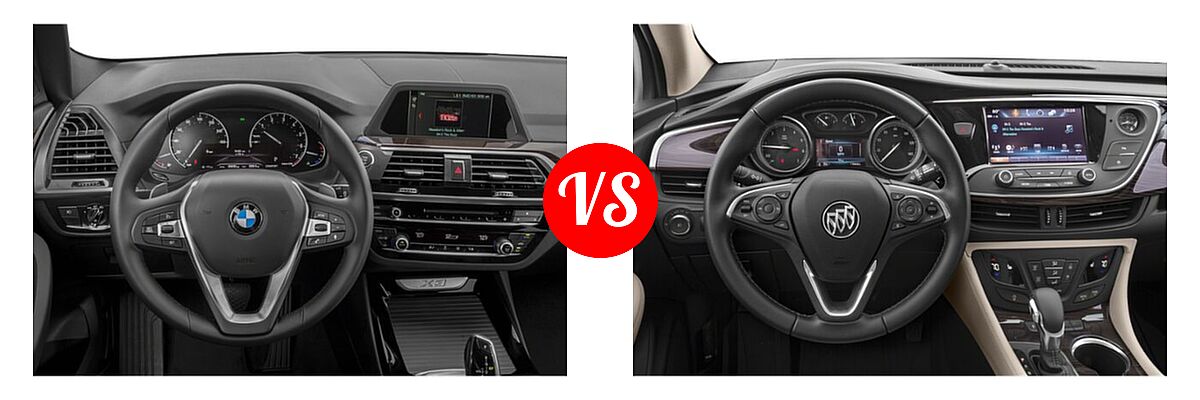 2019 BMW X3 SUV sDrive30i / xDrive30i vs. 2020 Buick Envision SUV Essence / FWD 4dr / Preferred / Premium / Premium II - Dashboard Comparison