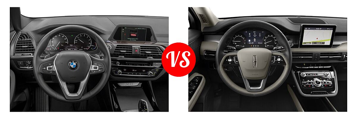 2019 BMW X3 SUV sDrive30i / xDrive30i vs. 2022 Lincoln Corsair SUV Reserve / Standard - Dashboard Comparison