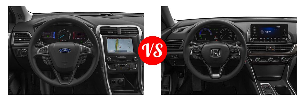 2019 Ford Fusion Hybrid Sedan Hybrid SE / SEL / Titanium vs. 2019 Honda Accord Hybrid Sedan Hybrid Sedan - Dashboard Comparison